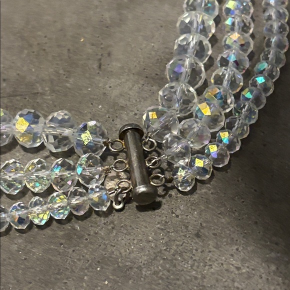 Donna Dressler 1980’s Graduated AB Crystal Bead Necklace 22” - Picture 6 of 13
